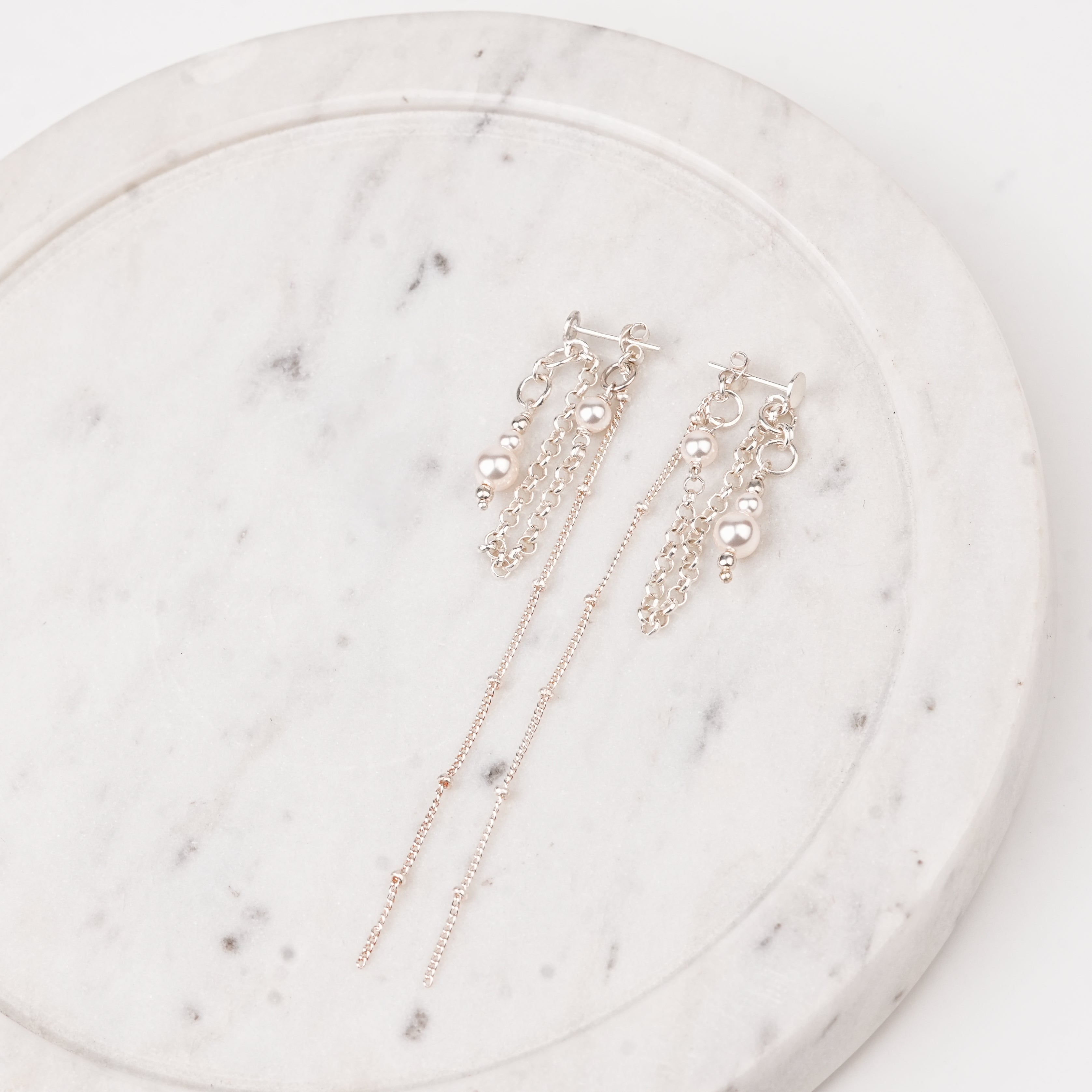 Pearl and Chain Layered Earrings (Project Handmade)