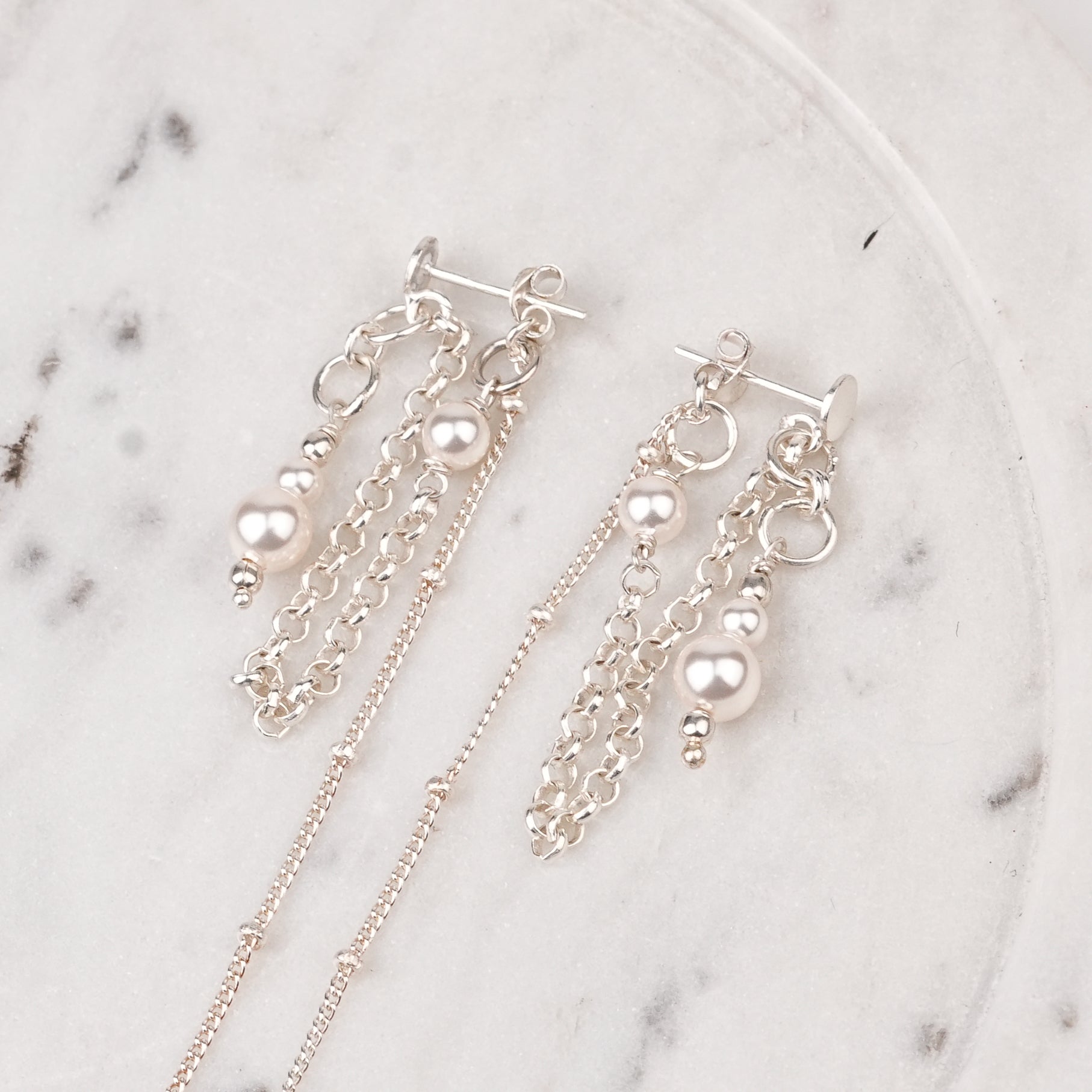 Pearl and Chain Layered Earrings (Project Handmade)