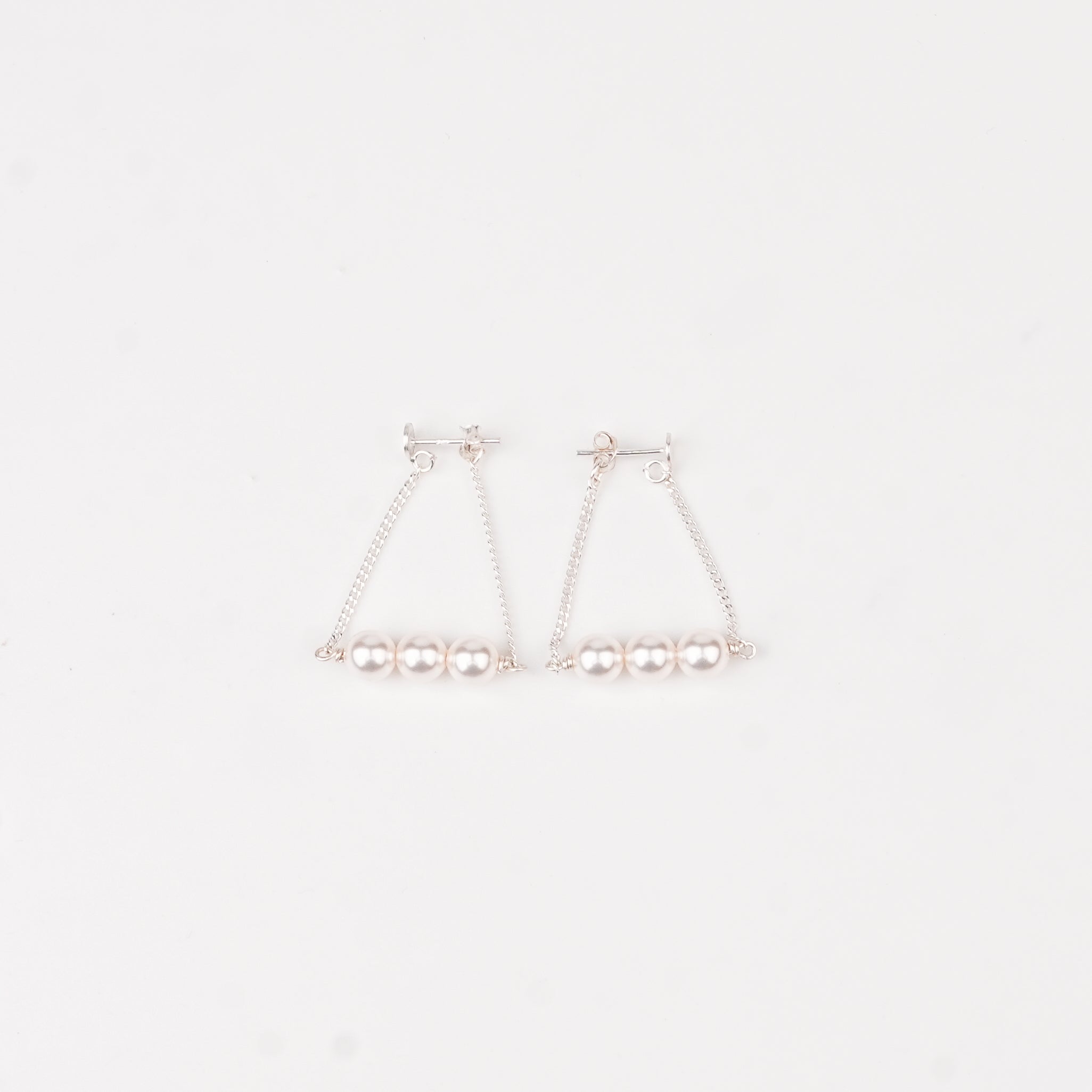 Three Pearl Chain Earrings (Project Handmade)