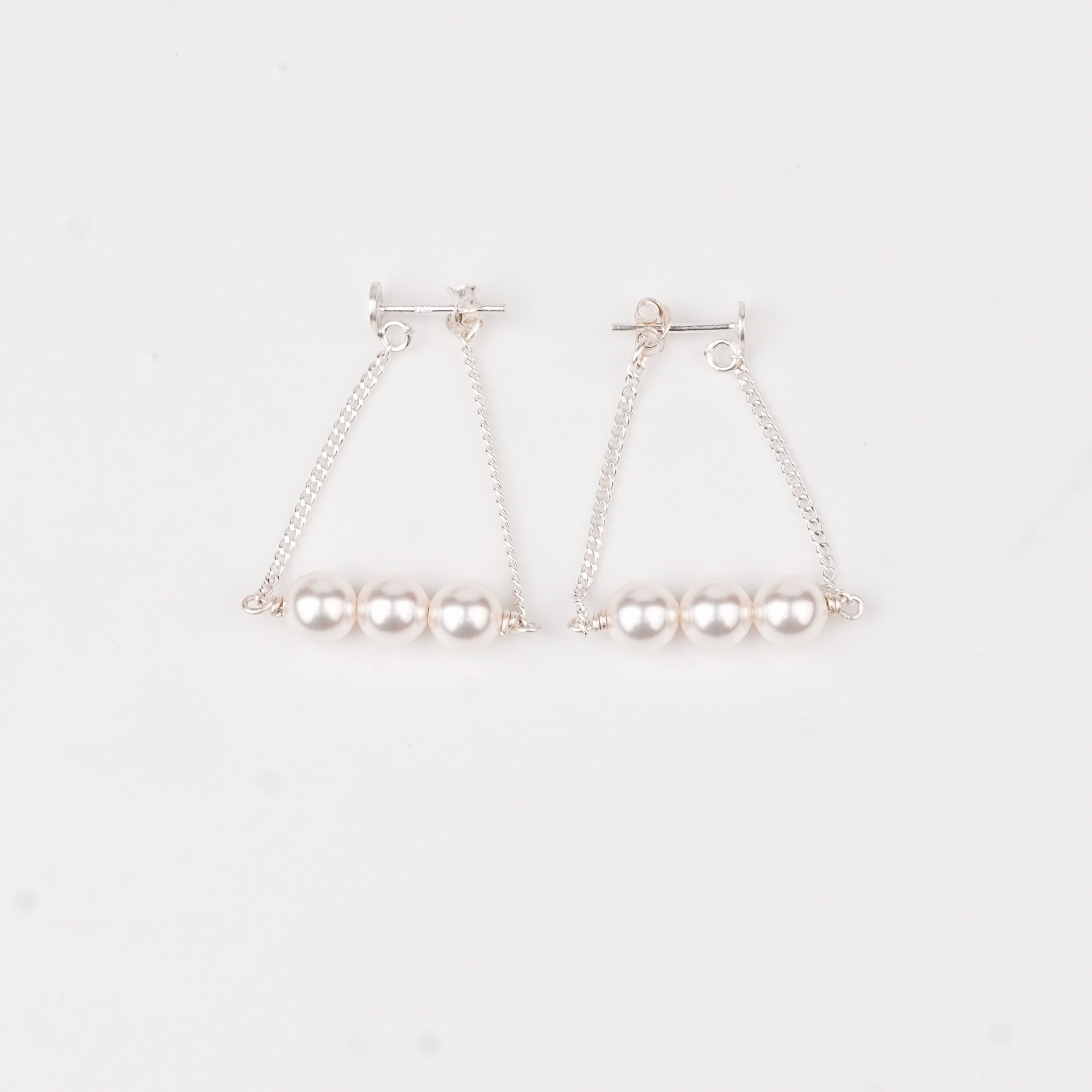 Three Pearl Chain Earrings (Project Handmade)