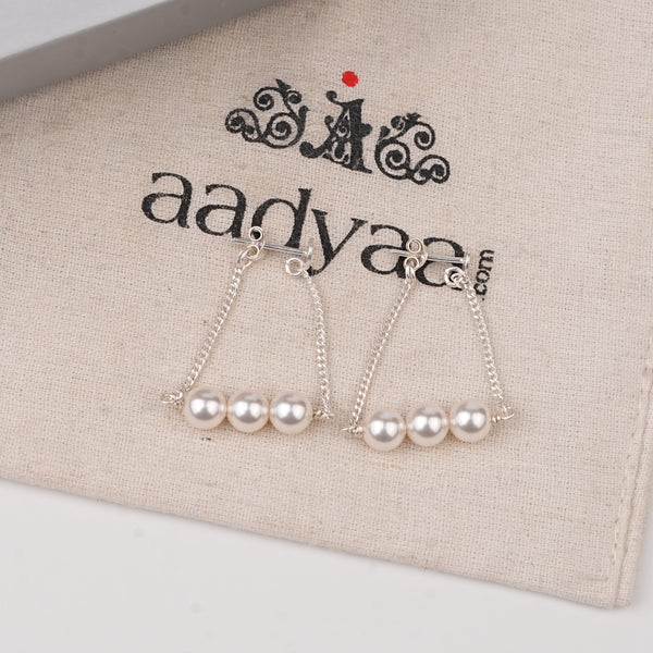 Three Pearl Chain Earrings (Project Handmade)
