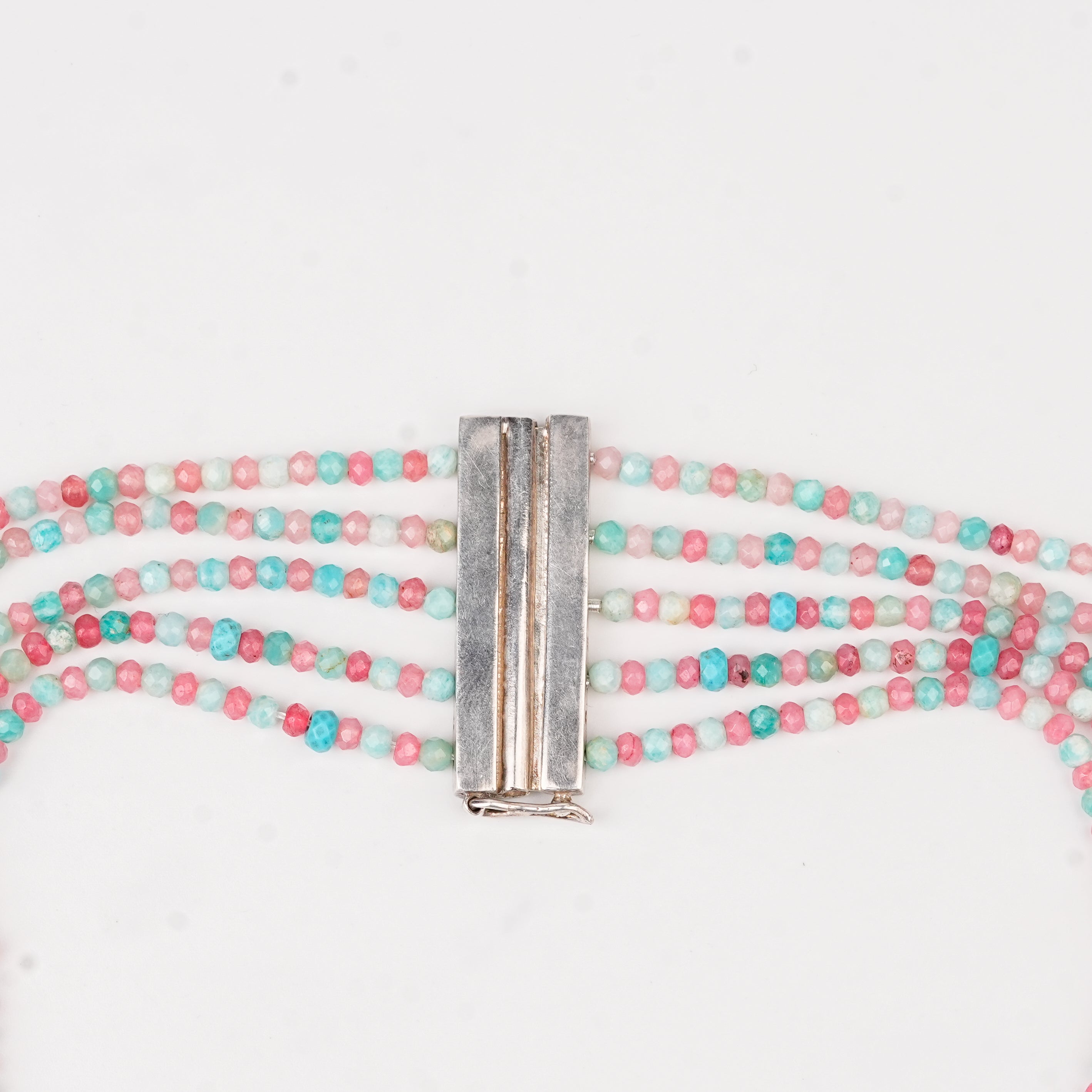Luxe Necklace - Blue and Pink Jade