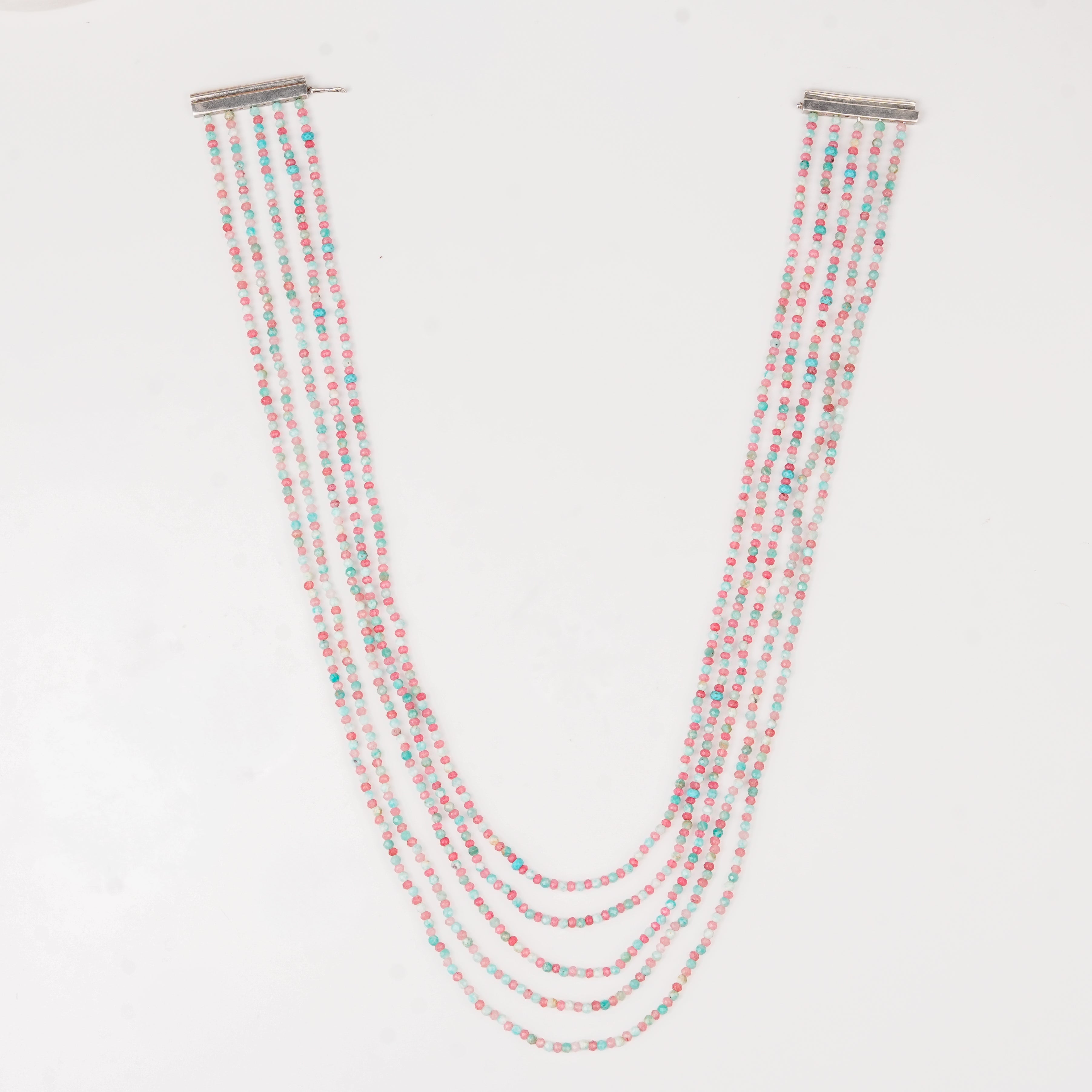Luxe Necklace - Blue and Pink Jade