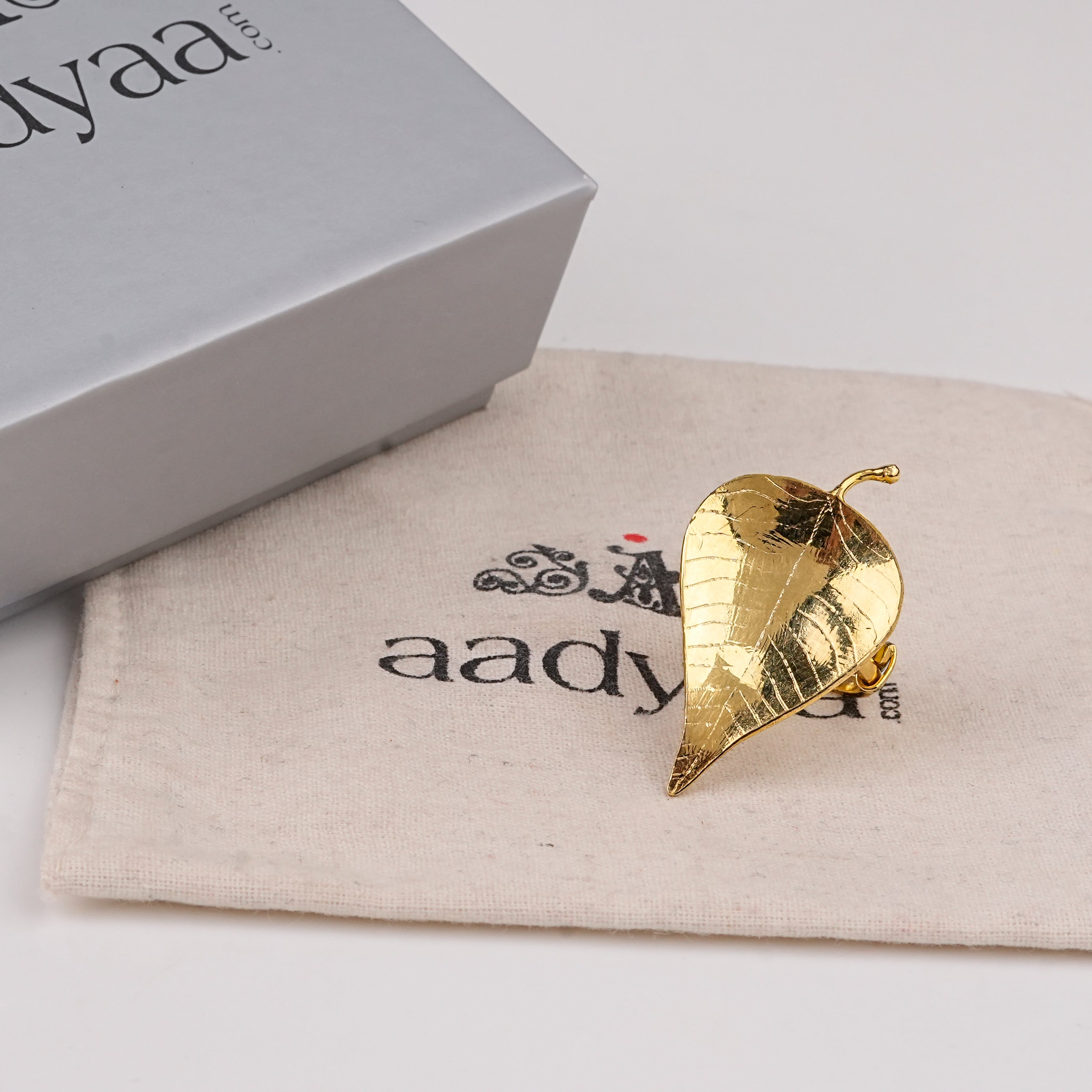 Silver Peepal Ring | 22K Gold-Plated