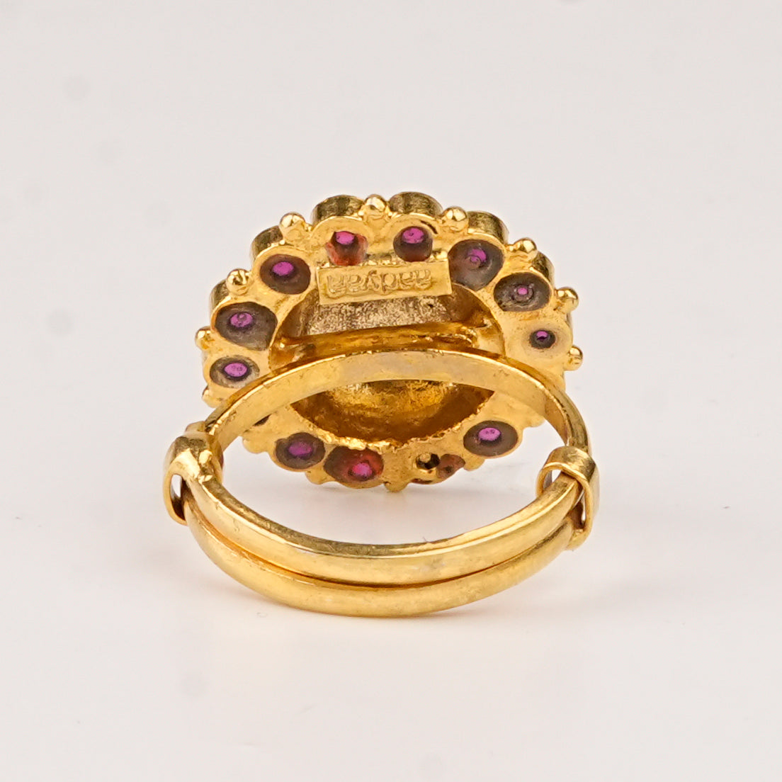 Silver Pink Flower Ring | 22K Gold-Plated