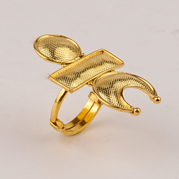 Silver Chandrakor Tikli Ring | 22K Gold-Plated