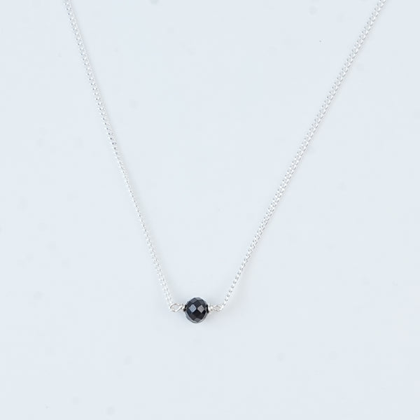 Single Black Spinel Mangalsutra | 92.5 Sterling Silver