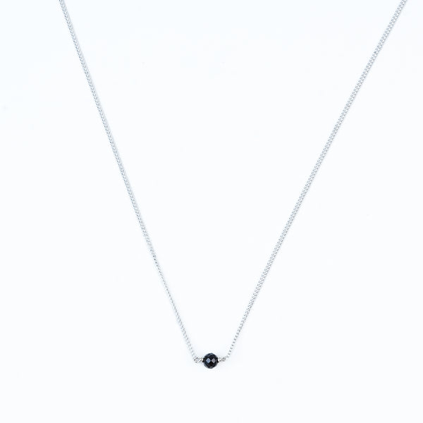 Single Black Spinel Mangalsutra | 92.5 Sterling Silver