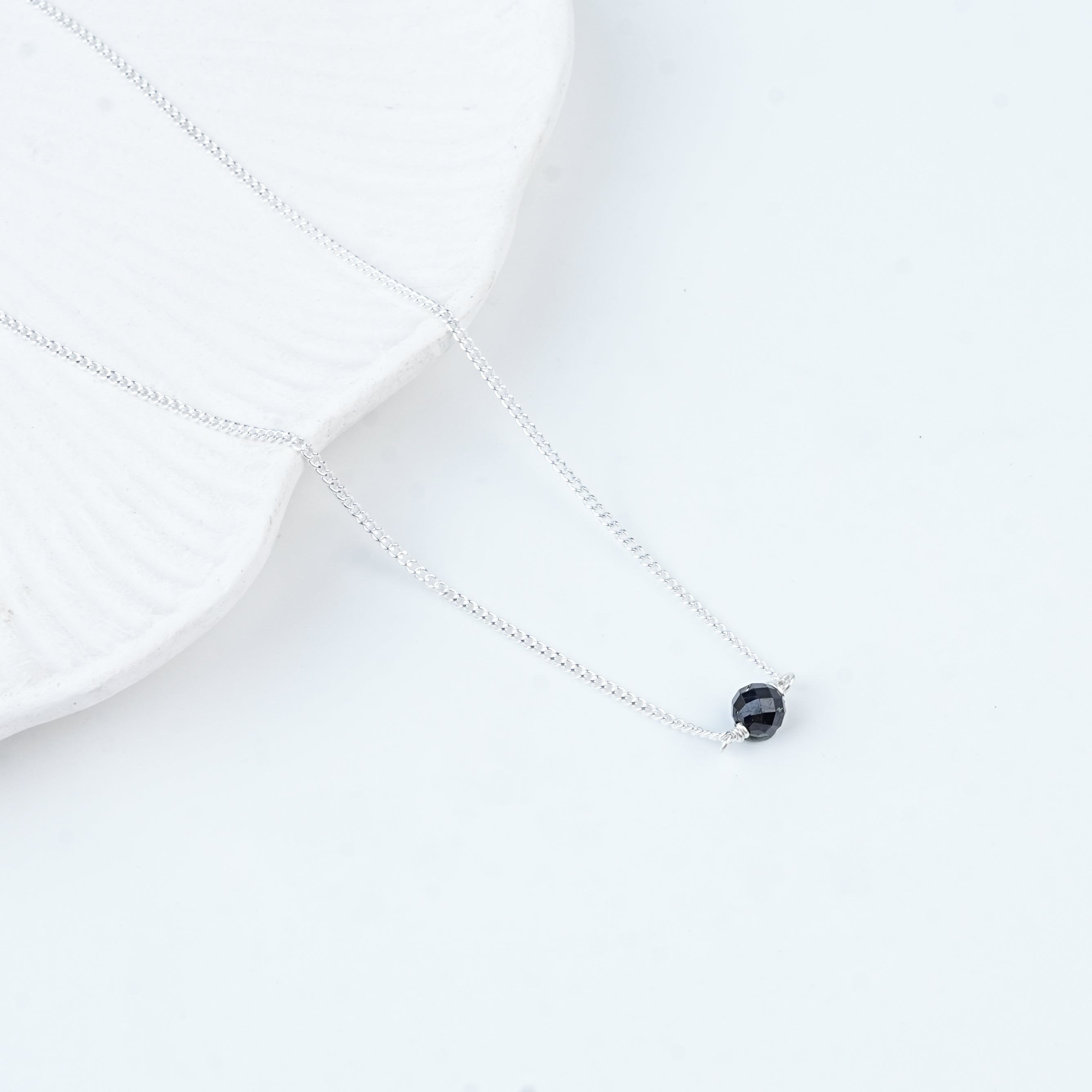 Single Black Spinel Mangalsutra | 92.5 Sterling Silver