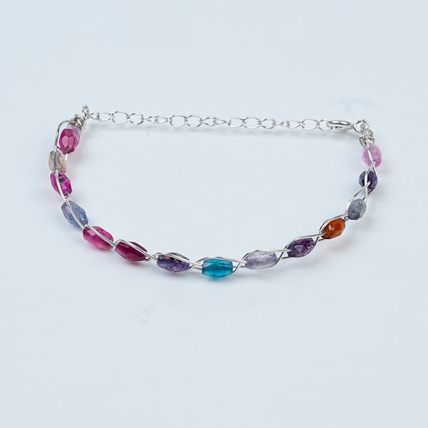 Stone Wire-Wrapped Bracelet | 92.5 Sterling Silver