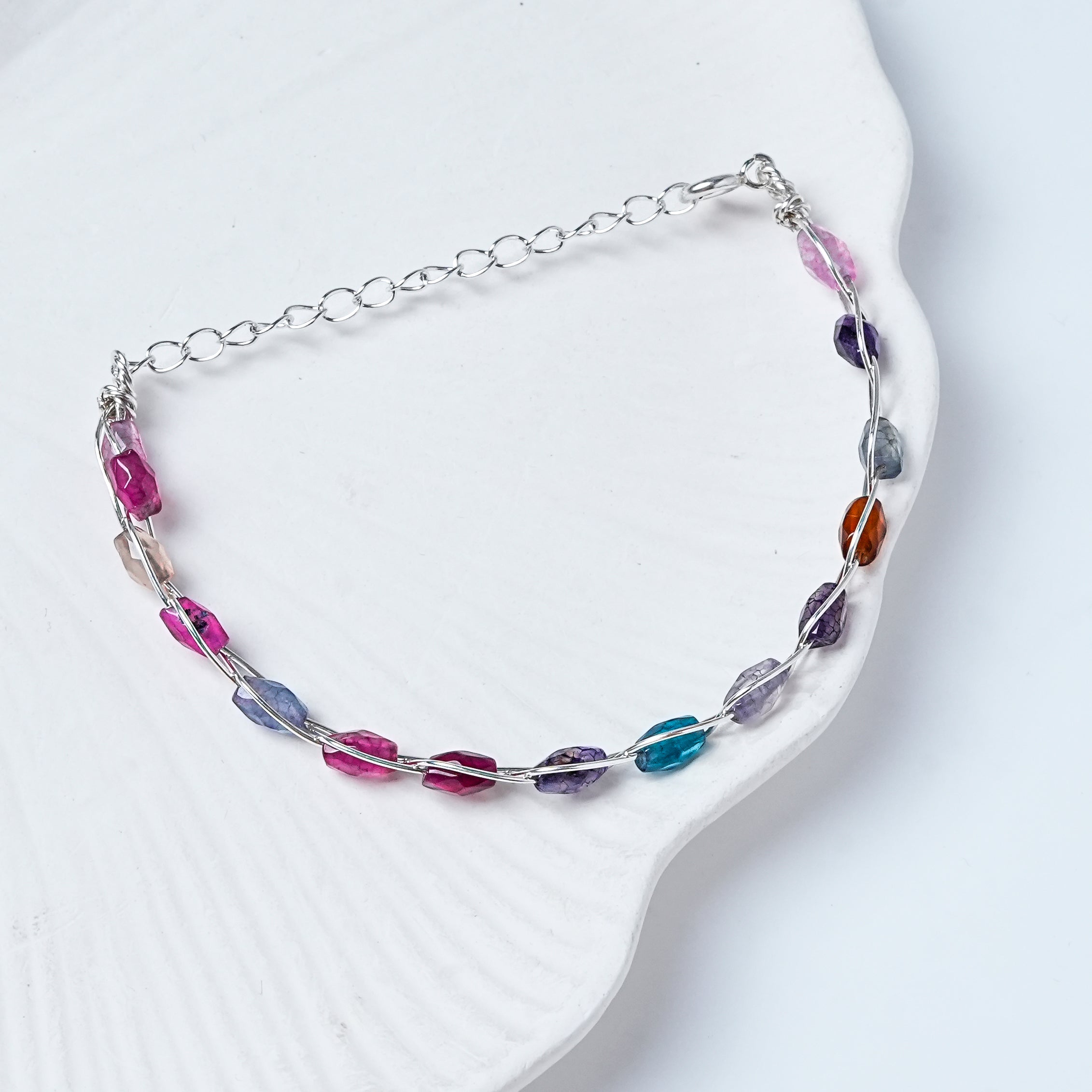 Stone Wire-Wrapped Bracelet | 92.5 Sterling Silver