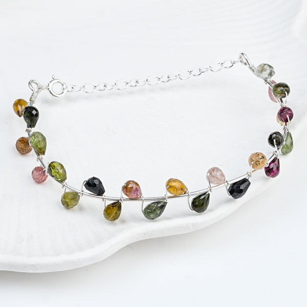Tourmaline Twisted Bracelet | 92.5 Sterling Silver