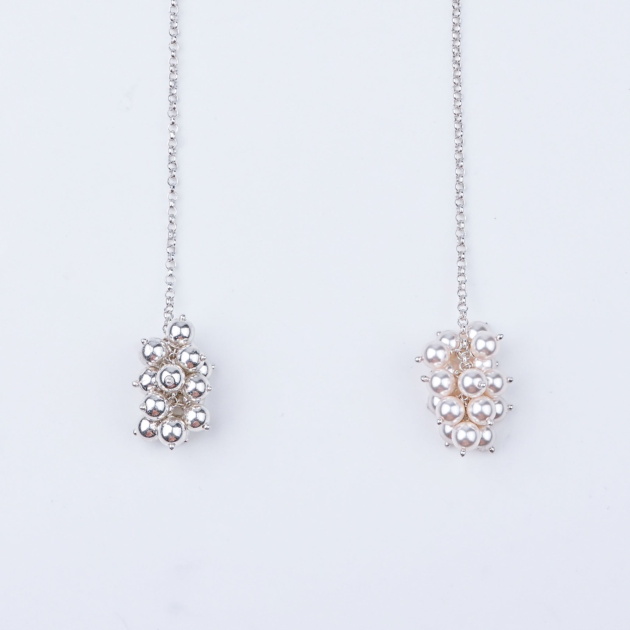 Pearl & Sarmanee Bunch Tie & Wear Necklace | 92.5 Sterling Silver