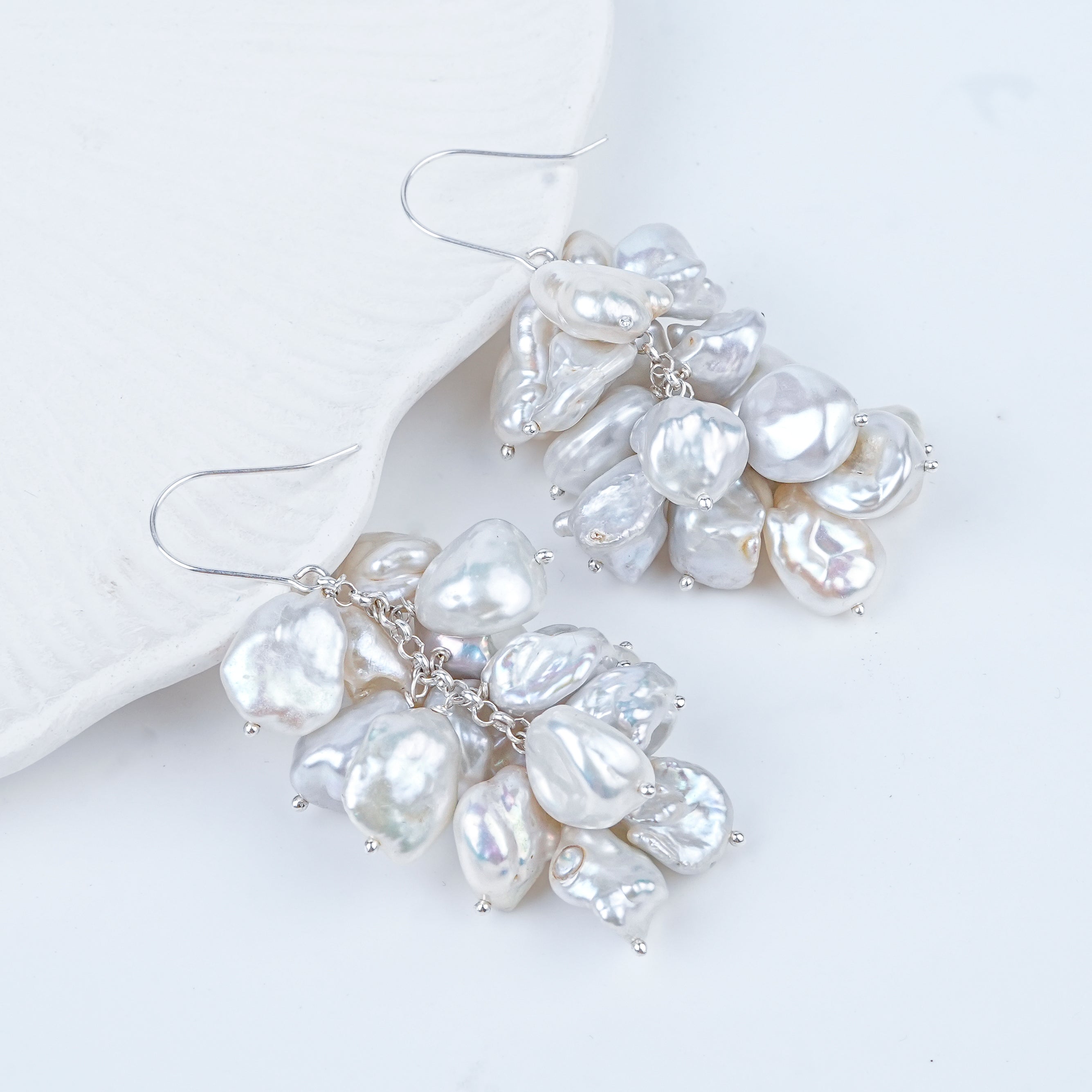 Baroque Pearl Grape Bunch Earrings | 92.5 Sterling Silver