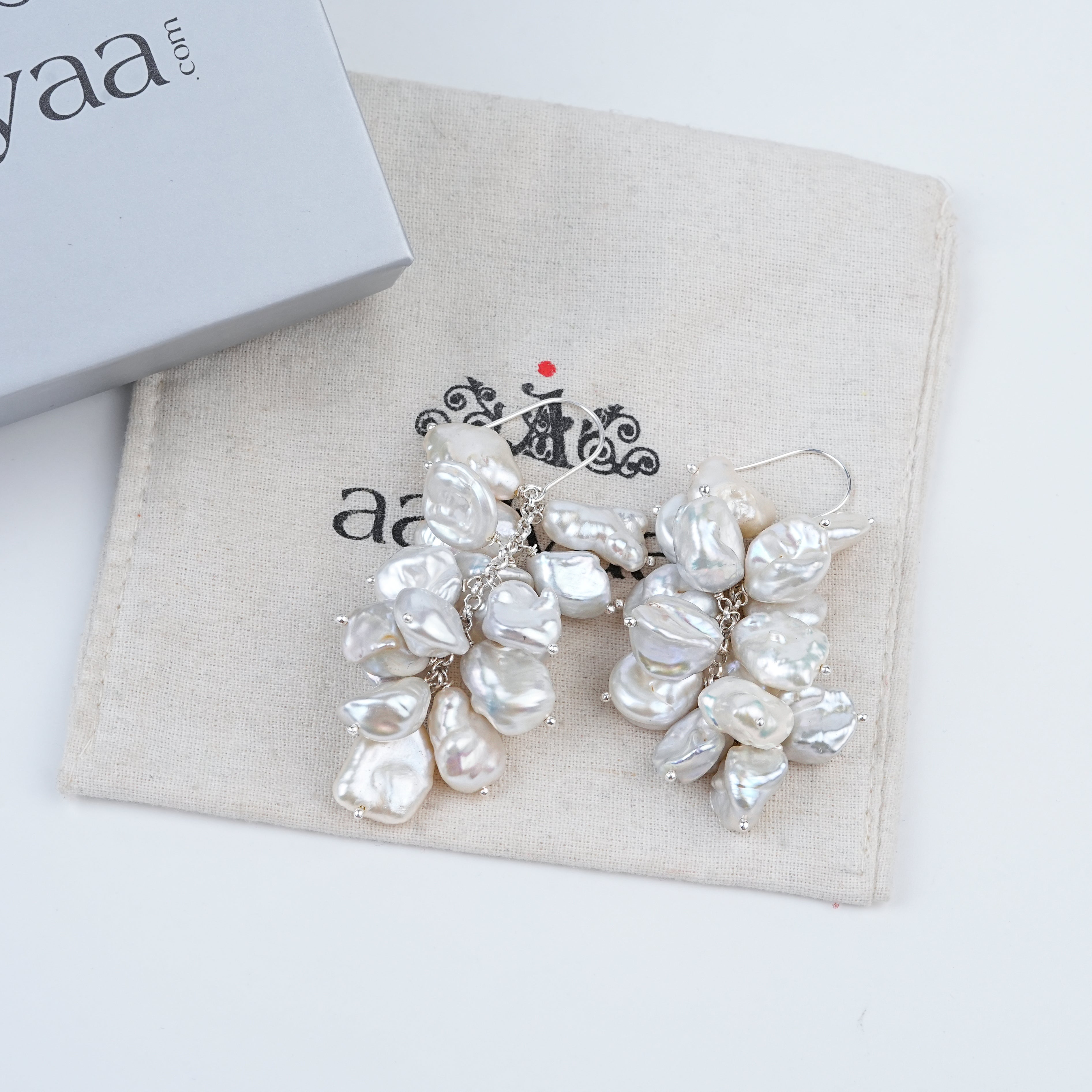 Baroque Pearl Grape Bunch Earrings | 92.5 Sterling Silver
