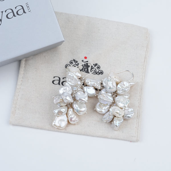 Baroque Pearl Grape Bunch Earrings | 92.5 Sterling Silver