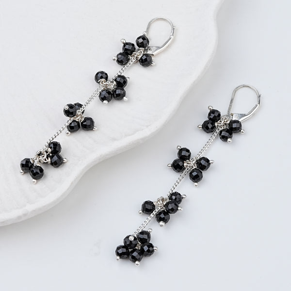 Black Spinel Bunch Earrings | 92.5 Sterling Silver