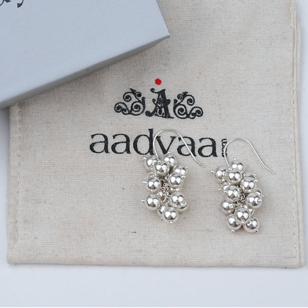 Silver Bead Cluster Earrings | 92.5 Sterling Silver