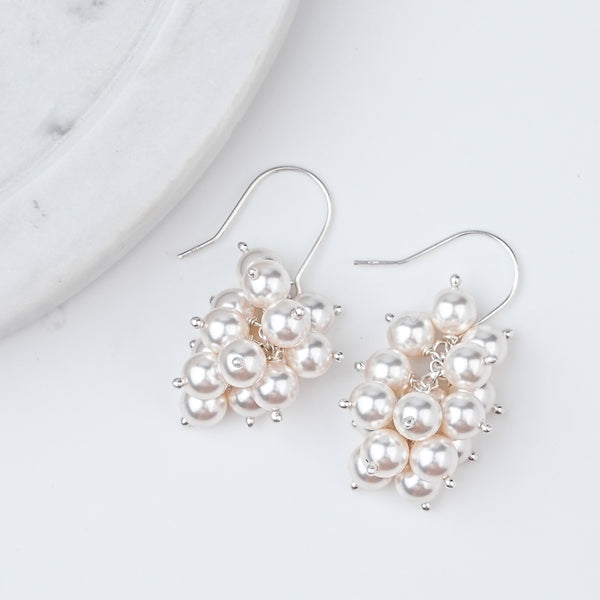 Pearl Cluster Earrings | 92.5 Sterling Silver