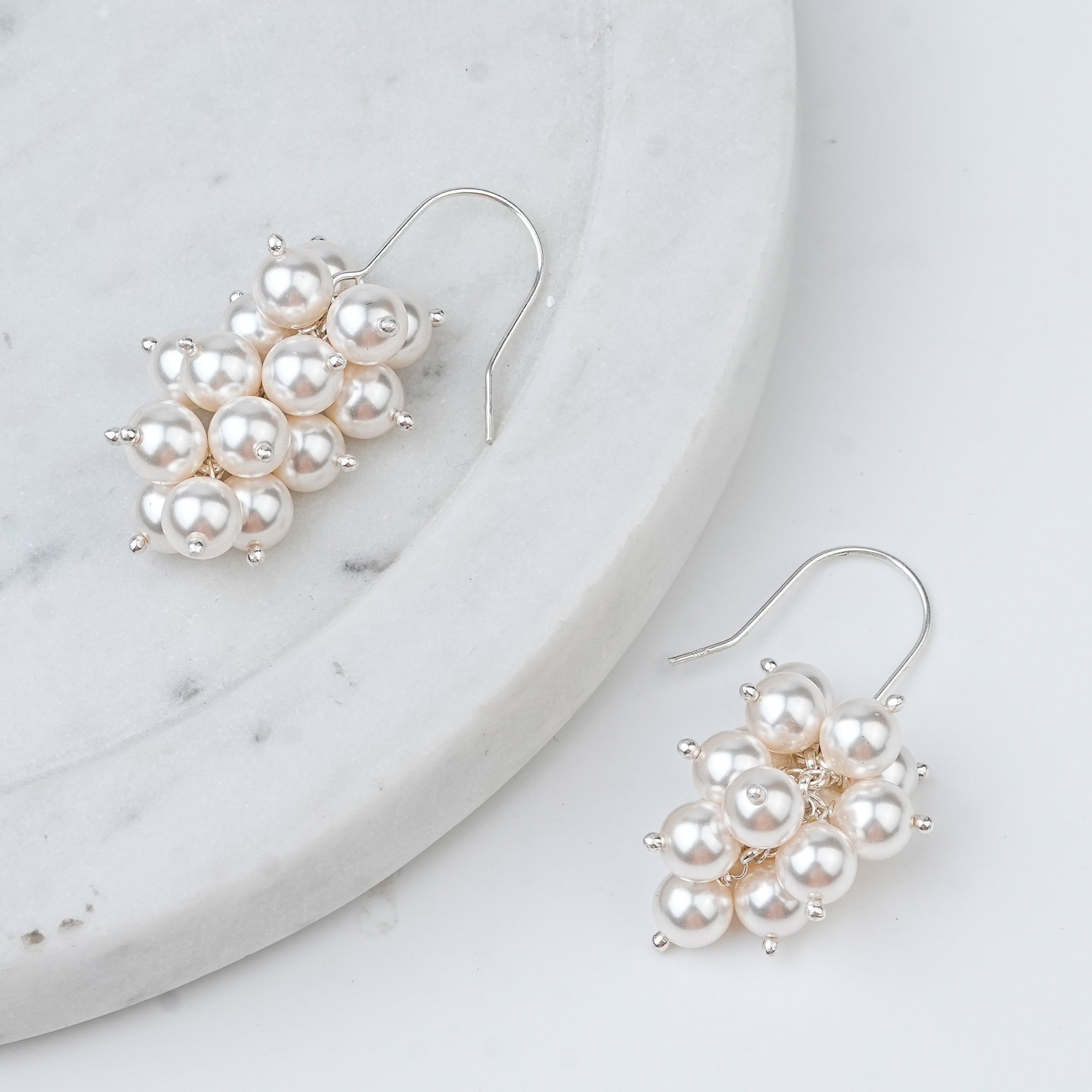 Pearl Cluster Earrings | 92.5 Sterling Silver