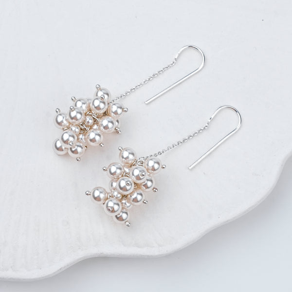 Pearl Bunch Dangling Earrings | 92.5 Sterling Silver