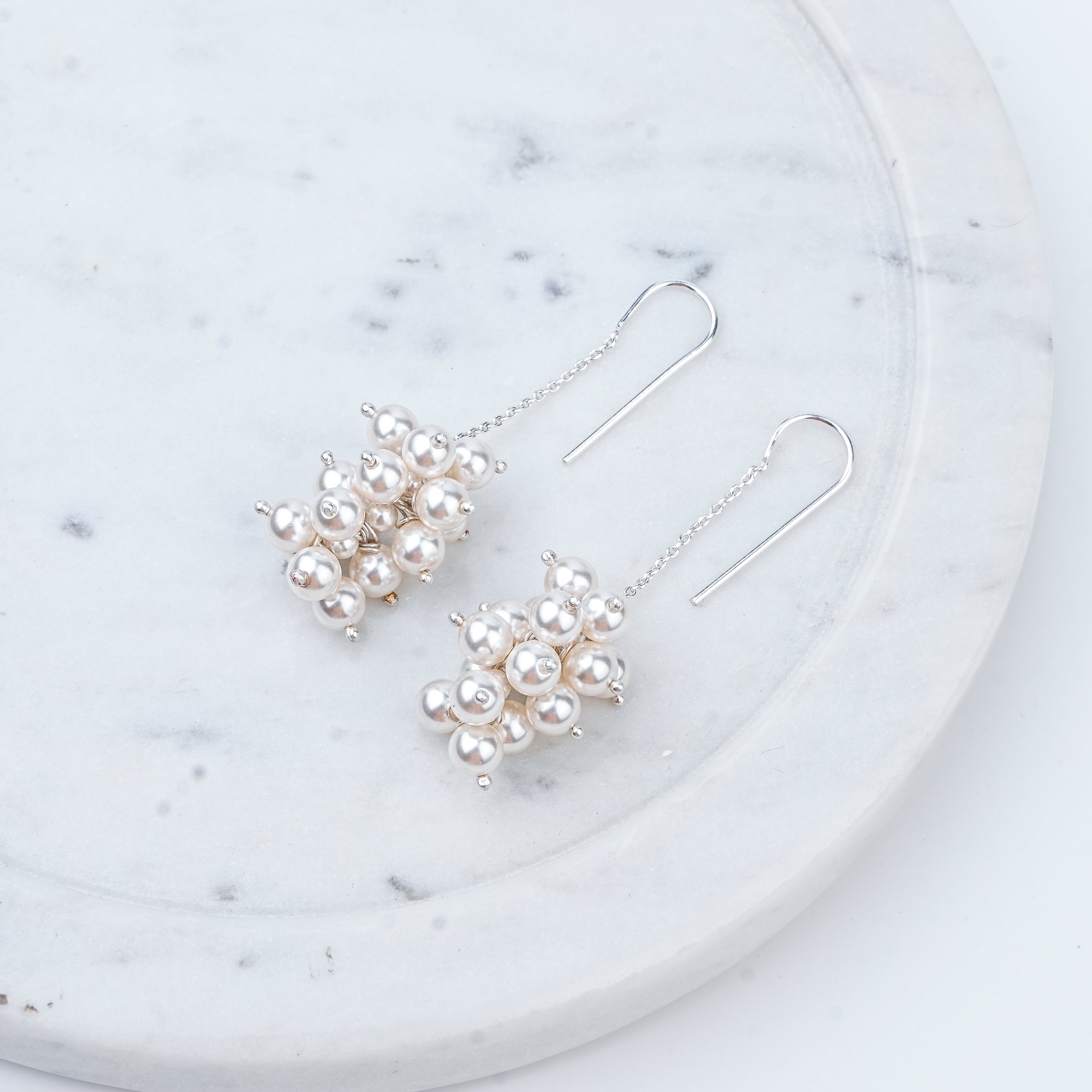 Pearl Bunch Dangling Earrings | 92.5 Sterling Silver
