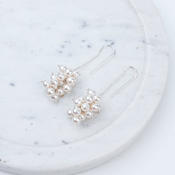Pearl Bunch Dangling Earrings | 92.5 Sterling Silver