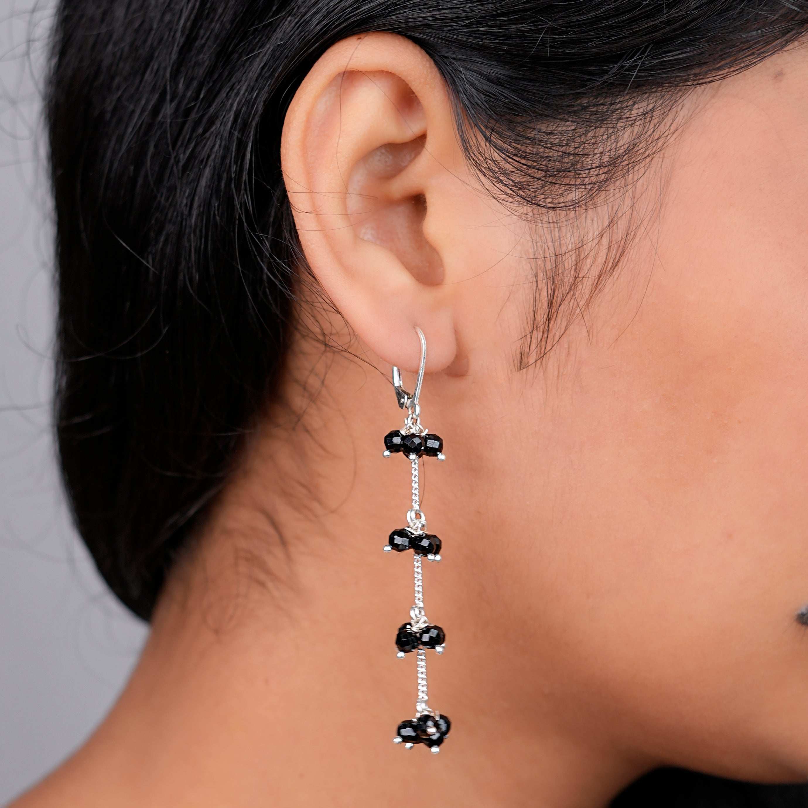 Black Spinel Bunch Earrings | 92.5 Sterling Silver