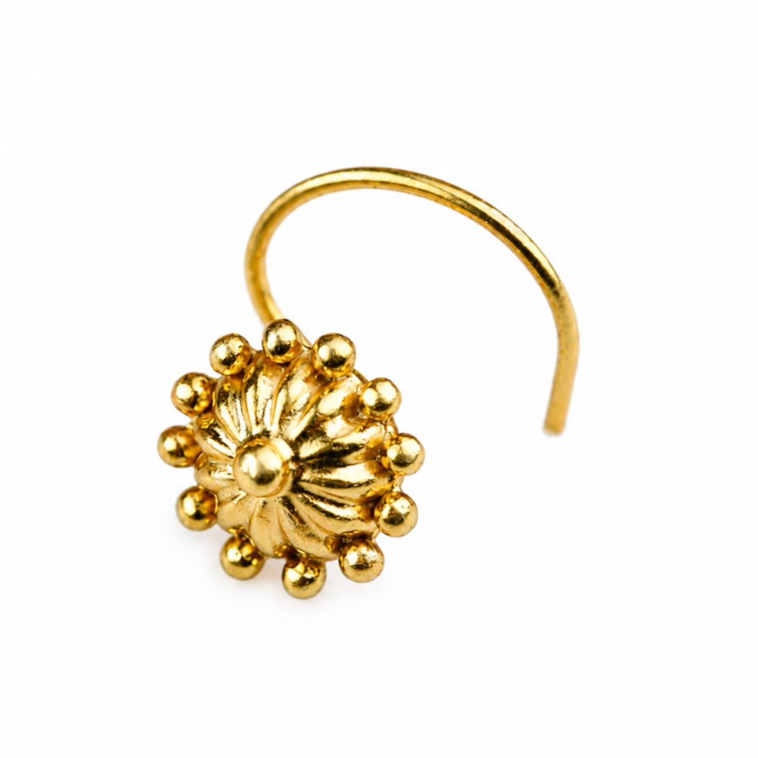 Dome Nose pin- pierced | 92.5 Silver | 22K Gold Plated