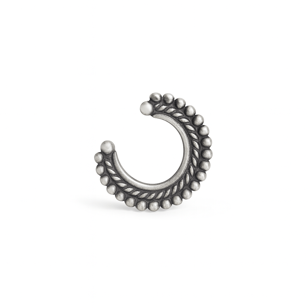 Dotted septum nose ring in 92.5 sterling silver