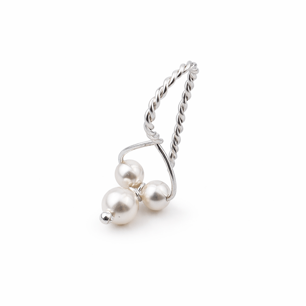 Sterling silver pearl clip-on earrings