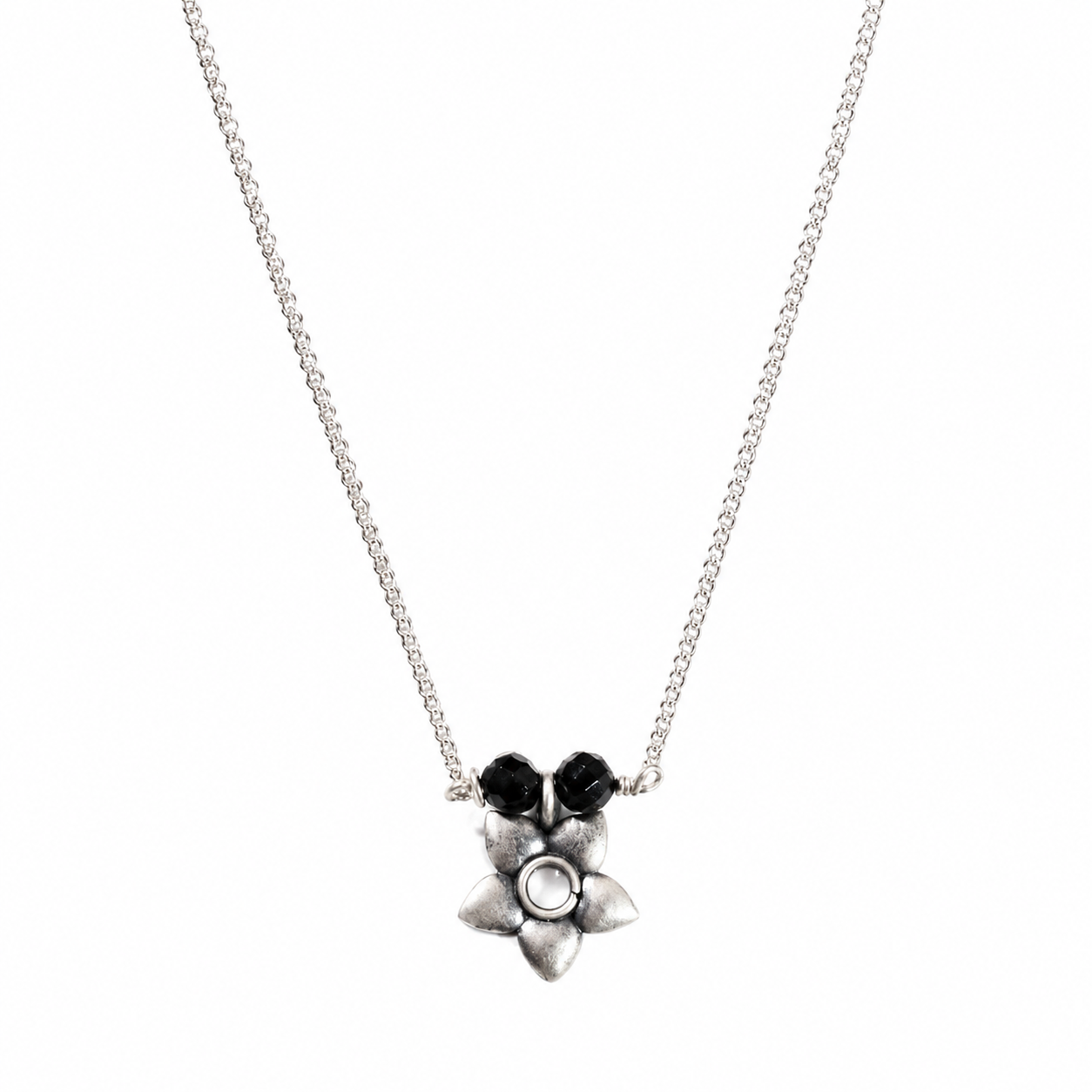 Flower Charm Mangalsutra | 92.5 Sterling Silver