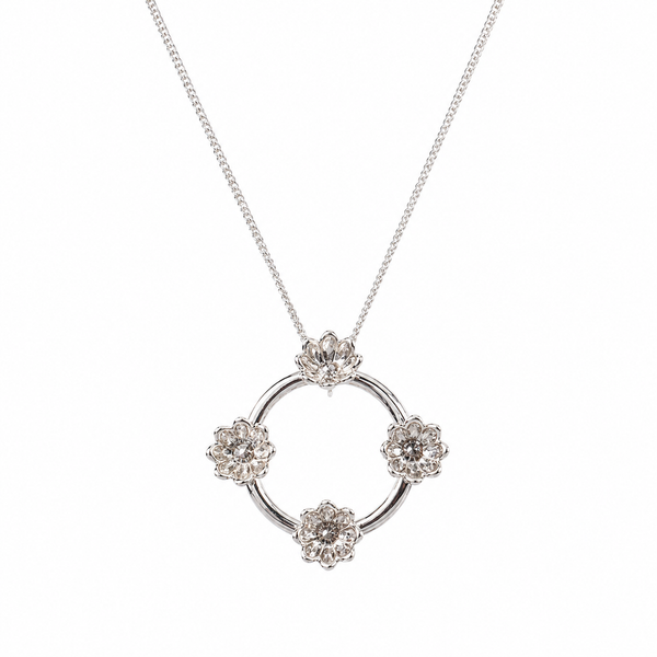 Four Flower Pendant Necklace