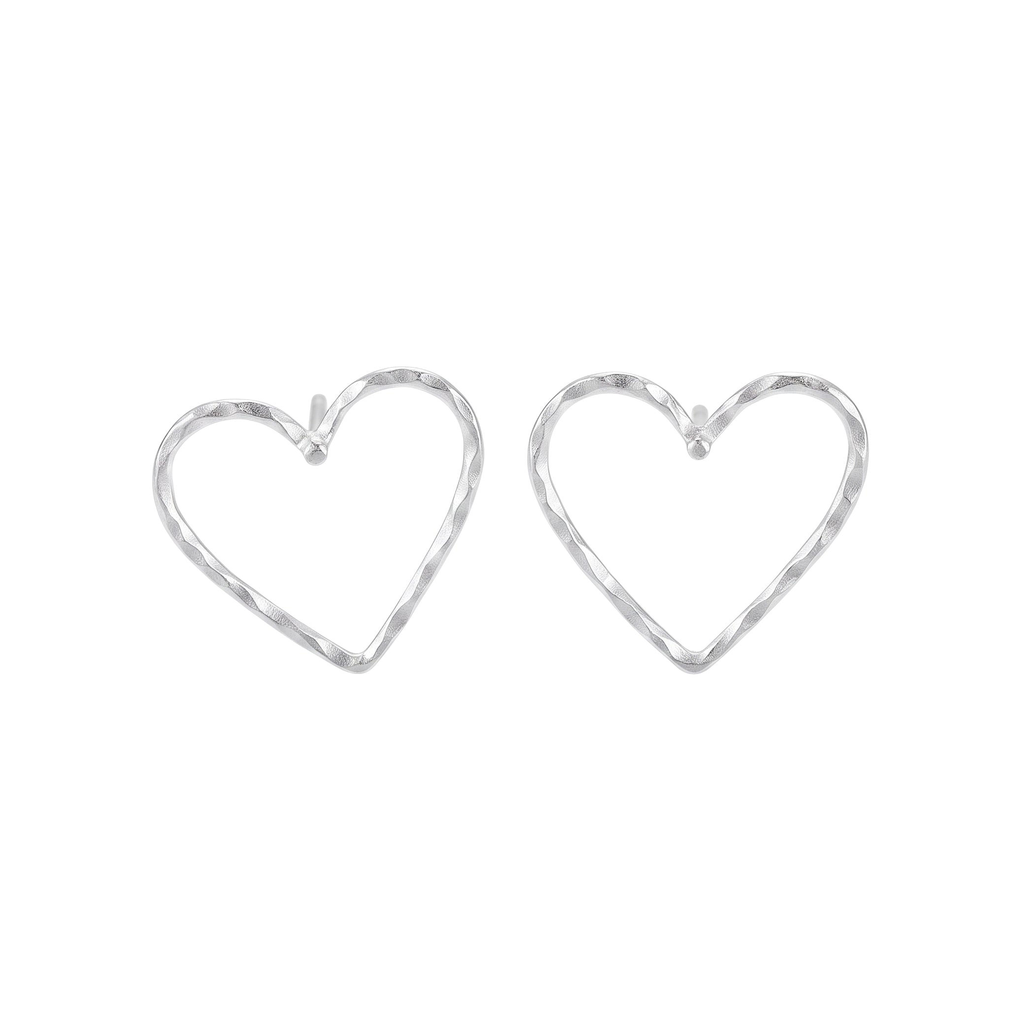 Handmade Love Earring (Hammered)