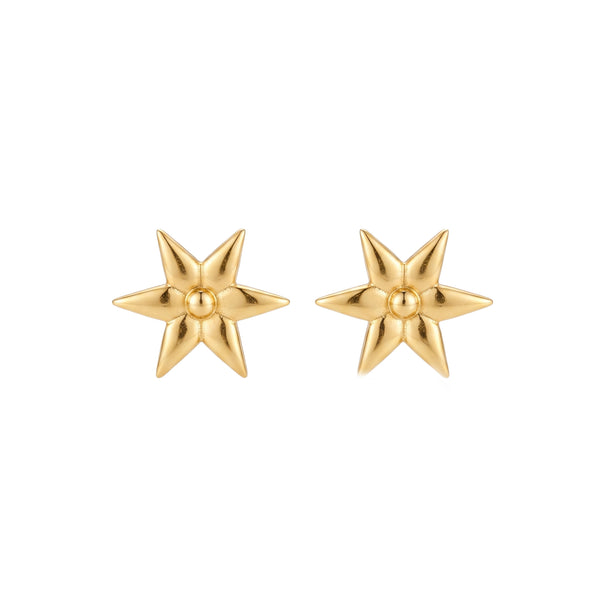 Silver Flower Earring Gold Plated (Medium)