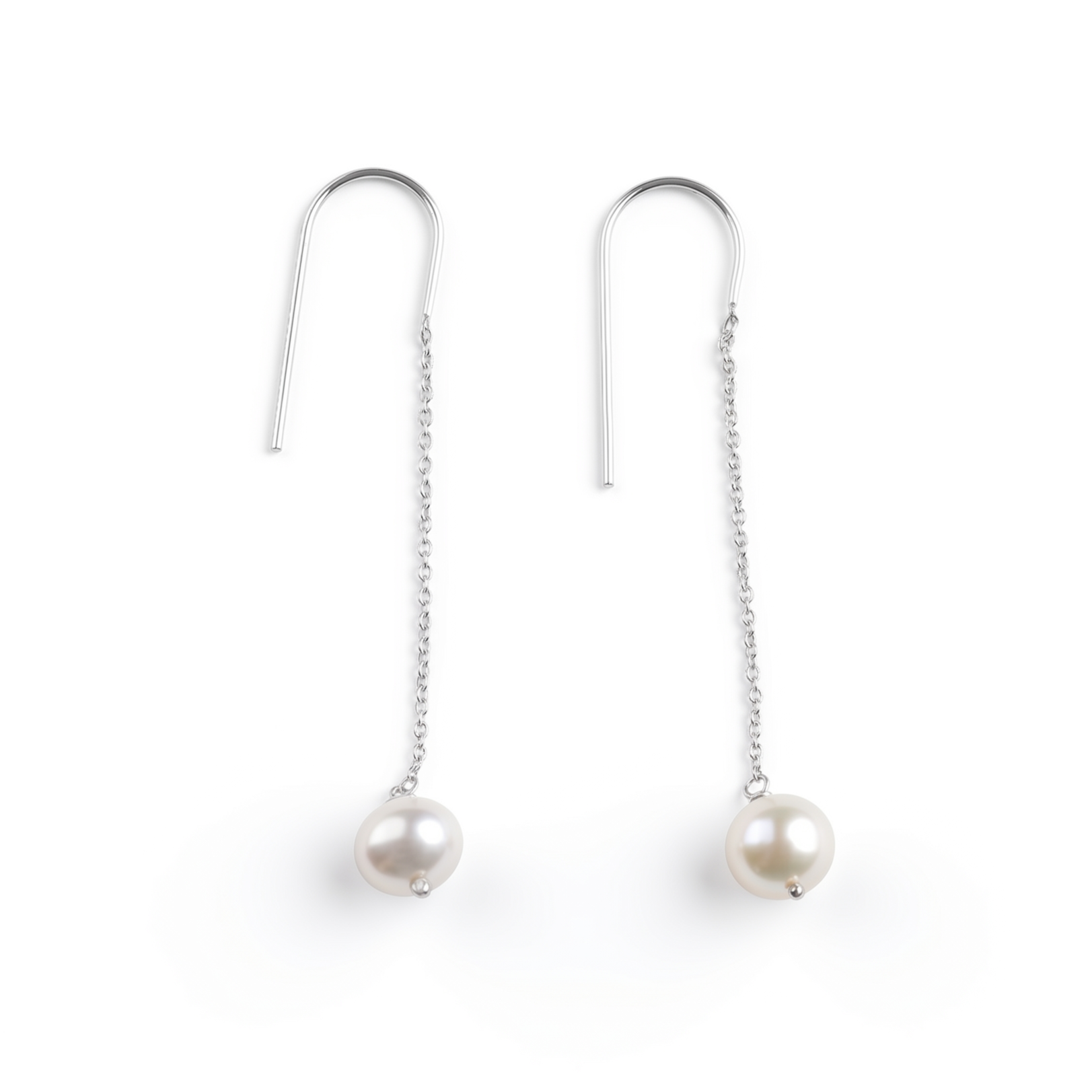Pearl Dangle Chain Earrings