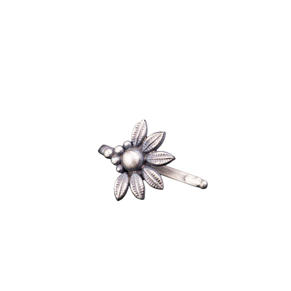 Handmade Silver Flower Nose pin (Clip on)