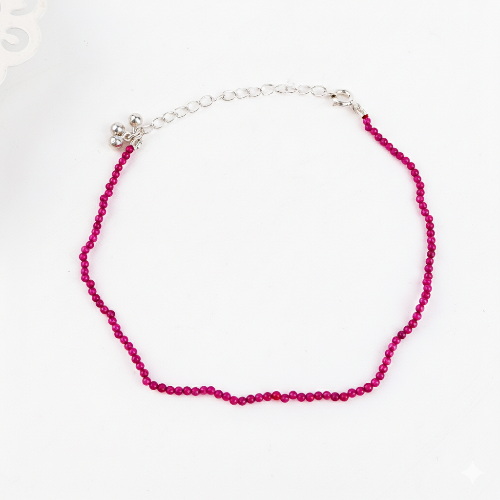 Ruby Anklet with Ghungroo