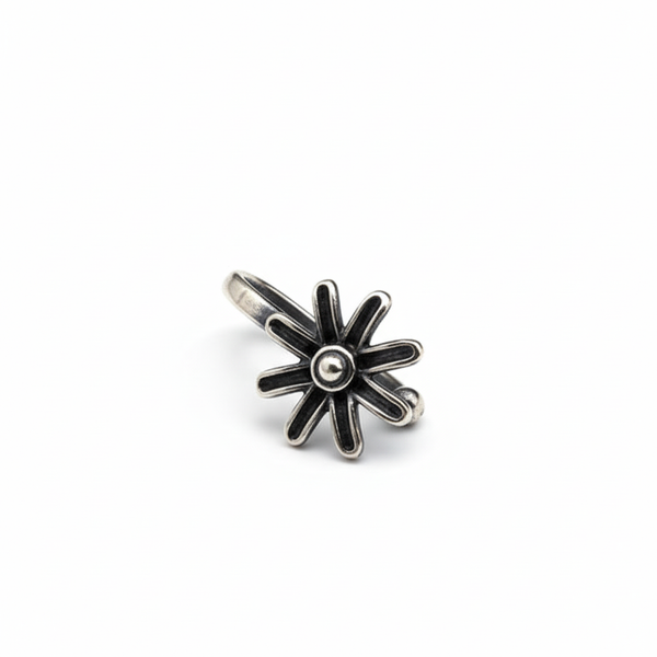 Handmade Silver Gulbahaar Nose pin (Clip On)