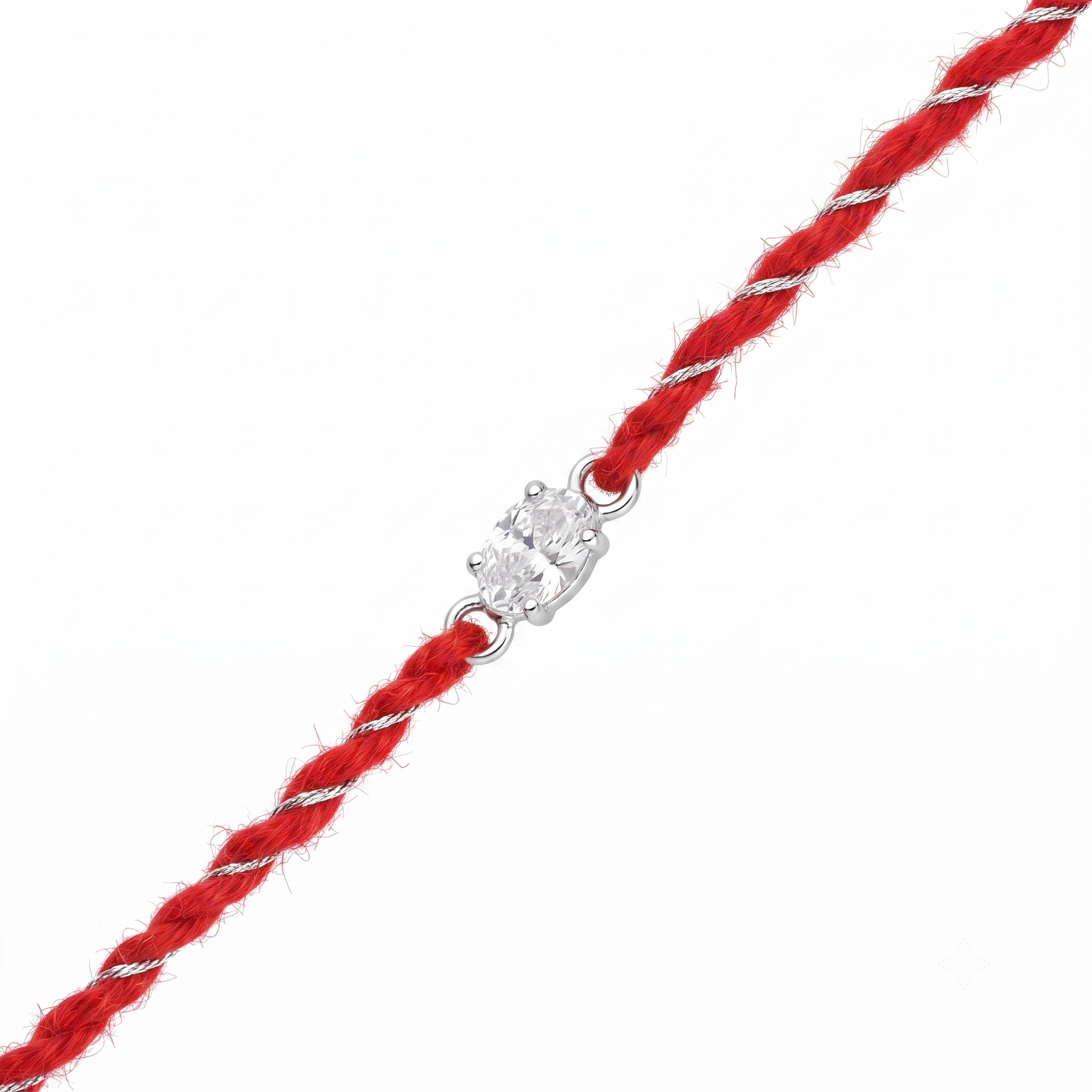 Oval Silver CZ Rakhi