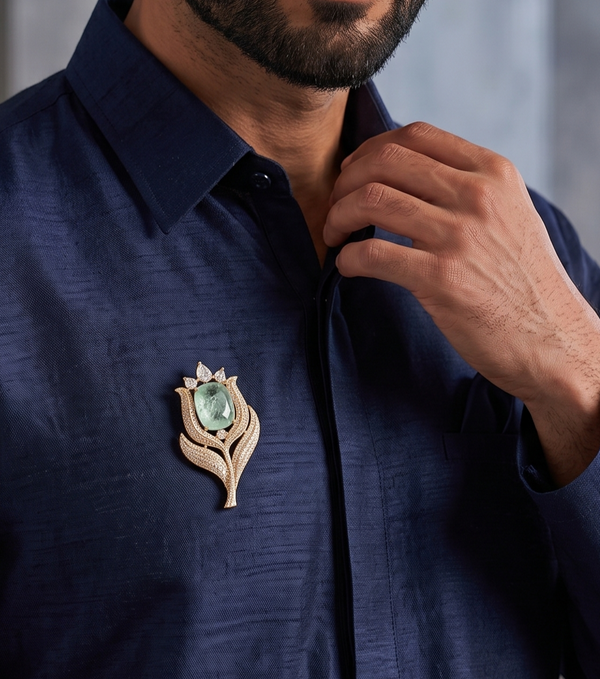 22K Gold Plated Fashion Unisex Brooch