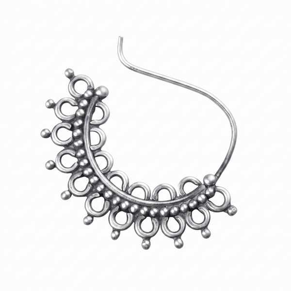 Silver Filigree Nath (Left, Pierced)