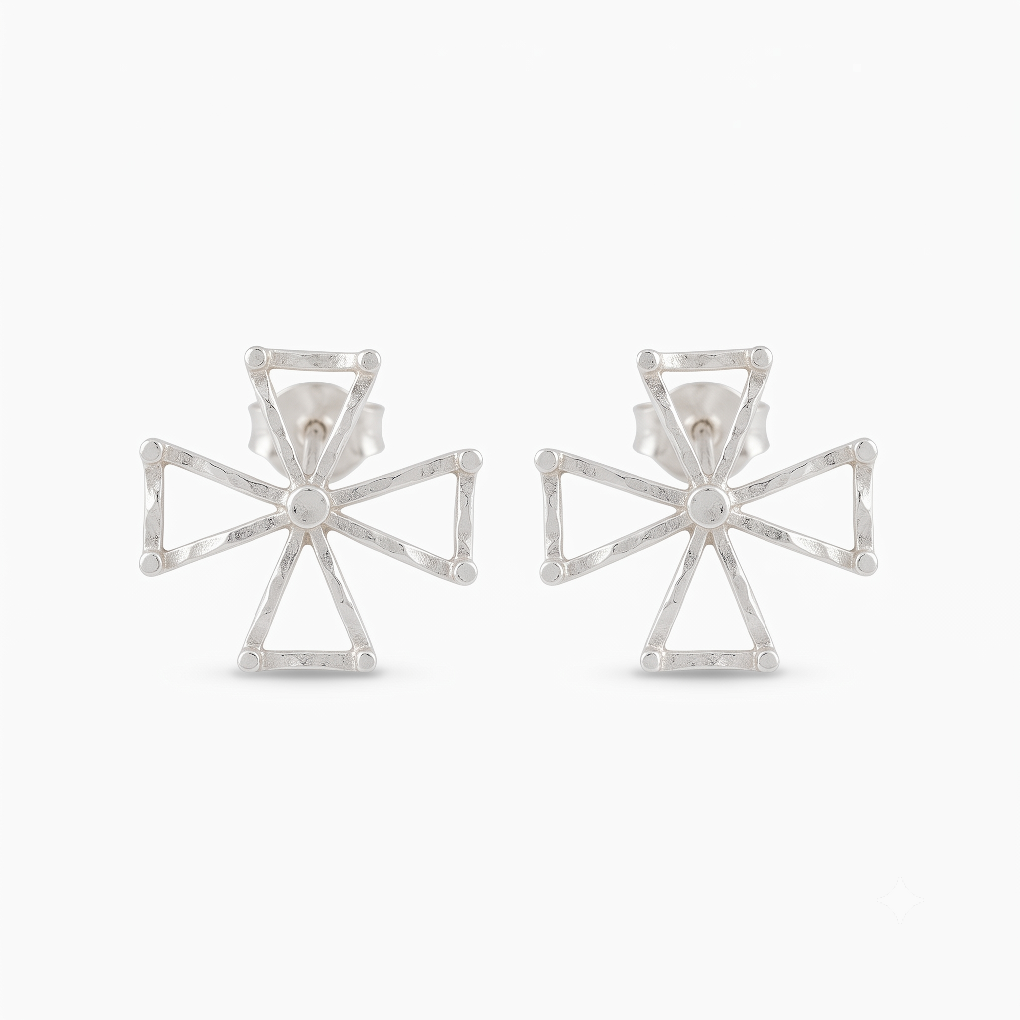 Handmade Pinwheel Earring (Hammered)