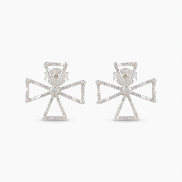 Handmade Pinwheel Earring (Hammered)
