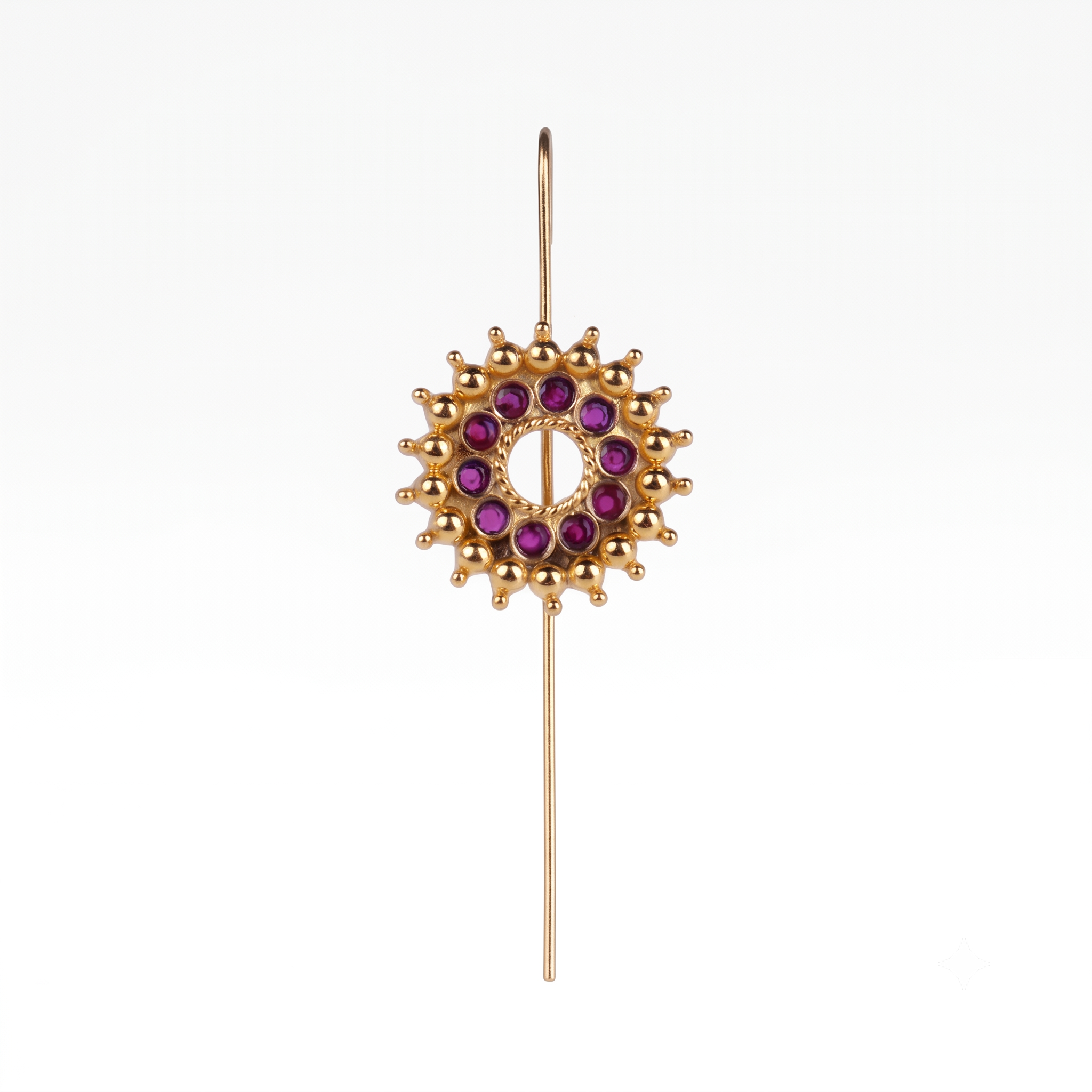 Pink Karwar Motif Single Earcuff | 92.5 Silver | 22K Gold Plated