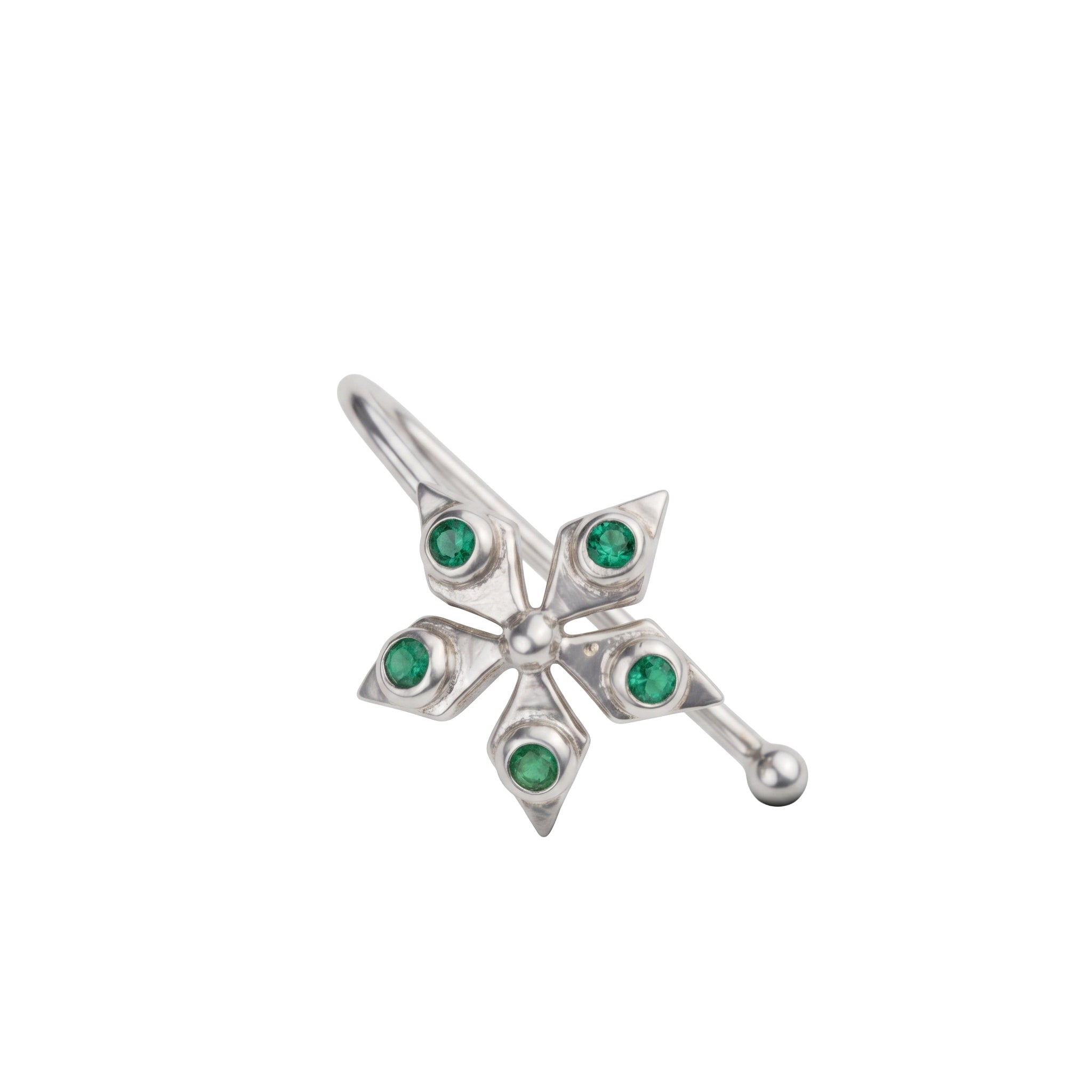 Silver Nakshatra Nose pin (Clip on)