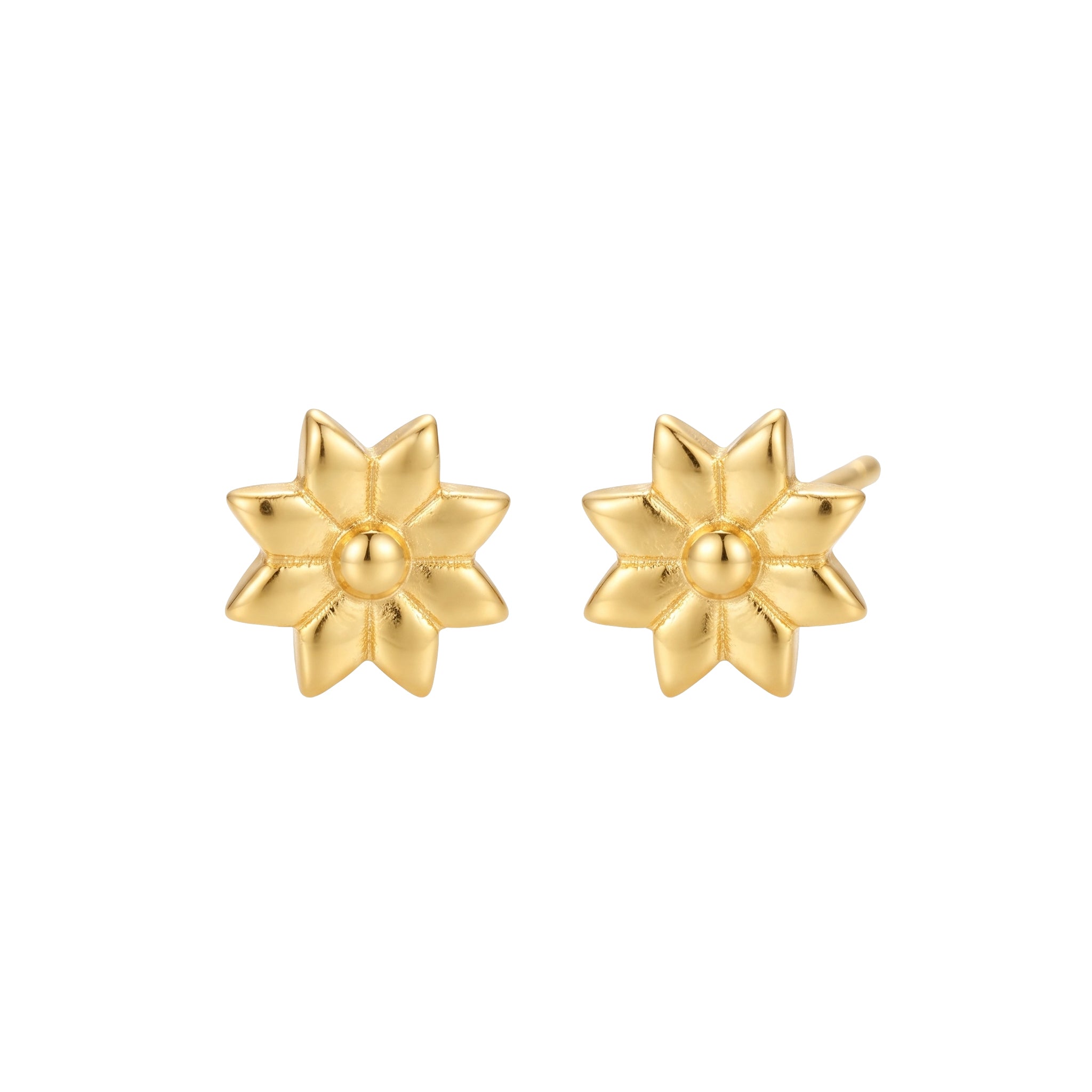 Silver Flower Earring: Small (Gold Plated)