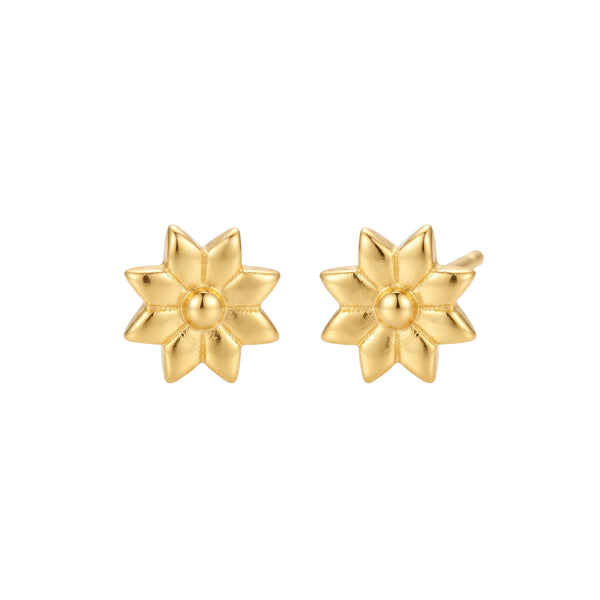 Silver Flower Earring: Small (Gold Plated)