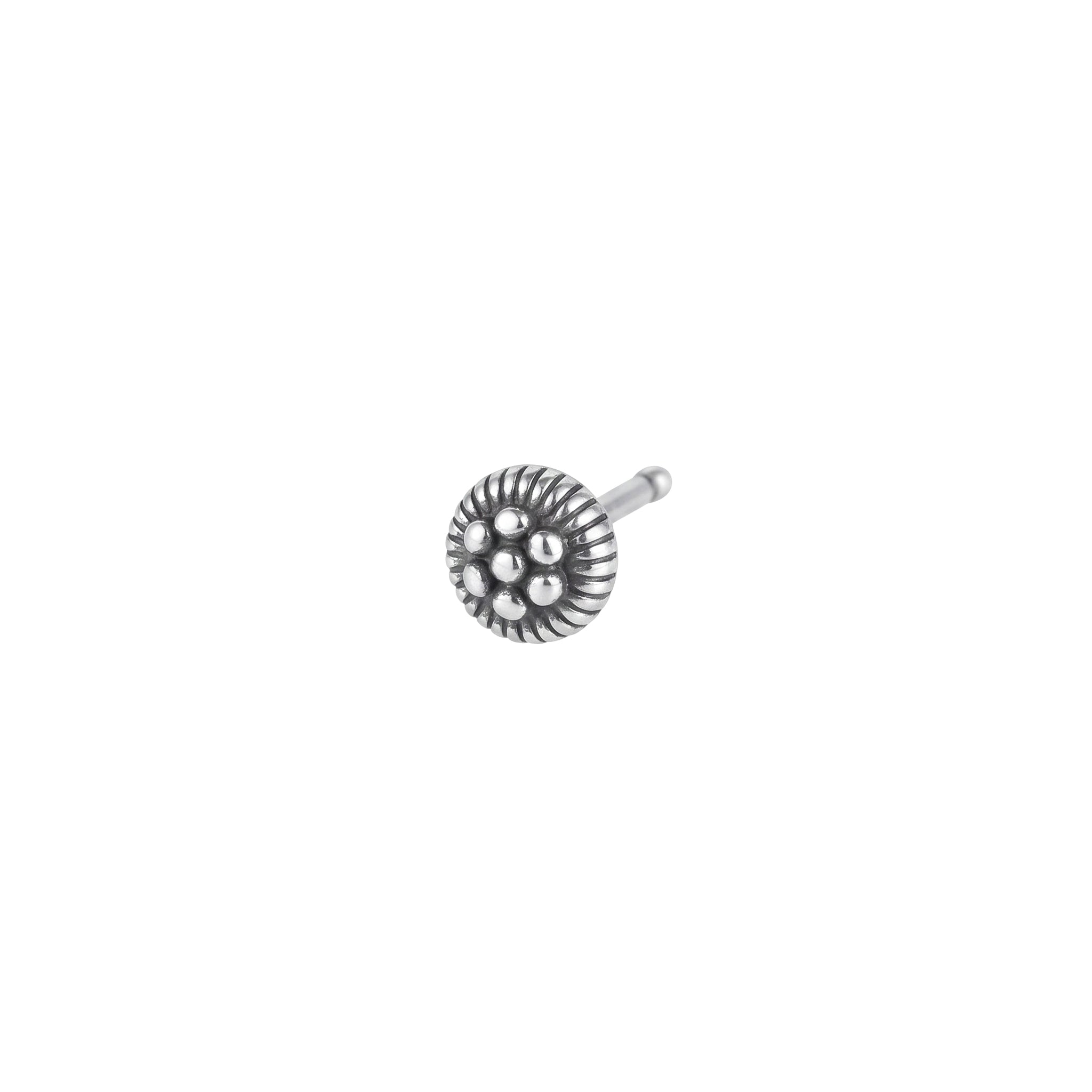 Silver Tiny Round Kudi Nose Pin