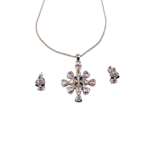 Silver Frosted Petal Set (Without chain)